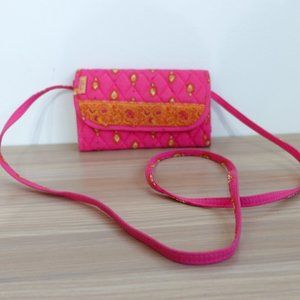 MaggiB Bag Womens Crossbody Shoulder Sling Pink Floral Quilted Purse Small‎ Boho